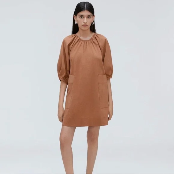 everlane brown dress The Rib-Knit A-Line Tank Dress